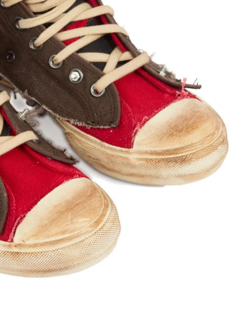 Maison Margiela distressed high-top sneakers - Brown