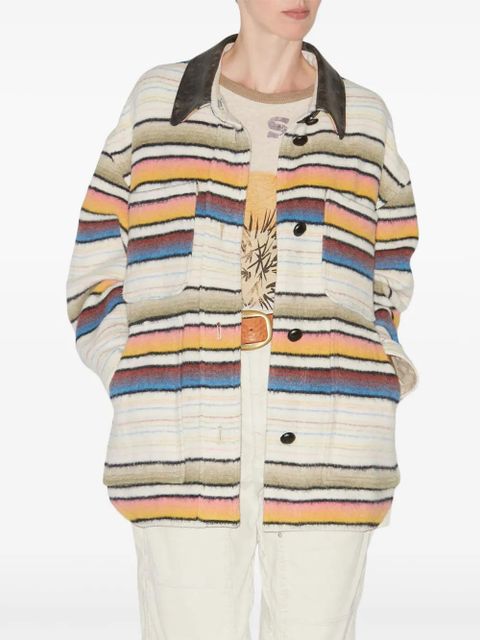 MARANT ÉTOILE Dayvi striped coat - Neutrals
