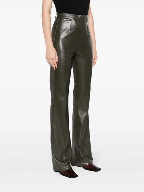 Nanushka Leena faux-leather trousers - Green