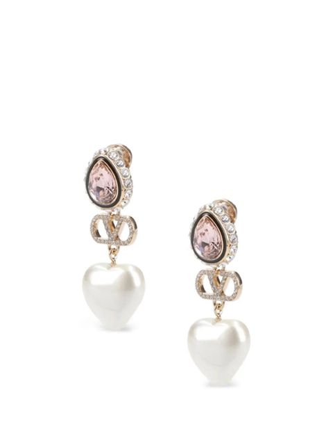 Valentino Garavani VLogo Signature crystal-embellished earrings - Gold