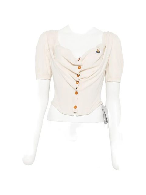 Vivienne Westwood Bea draped button-up top - Neutrals - zdjęcie produktu nr 1