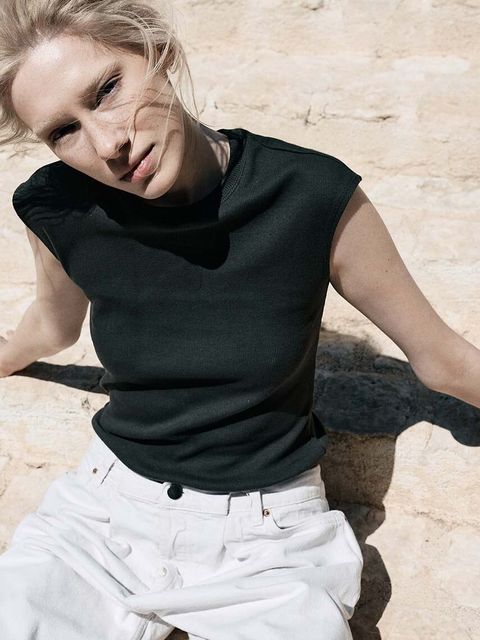 MUUV. top bawełniany TETE kolor zielony TETE