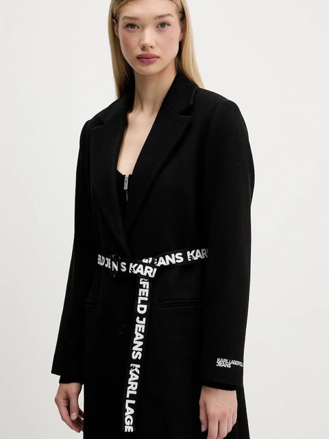 Karl Lagerfeld Jeans płaszcz kolor czarny A4W15056