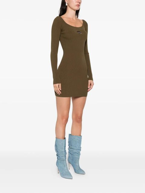 Diesel ribbed logo-detail dress - Green
