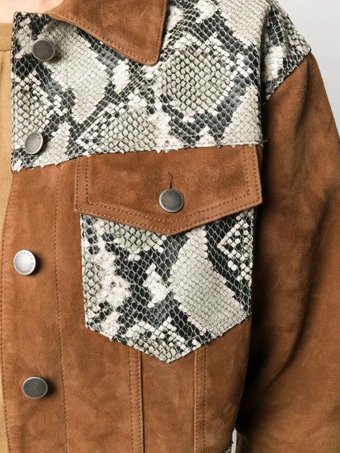 Giuseppe Zanotti snakes-panelled jacket - Brown