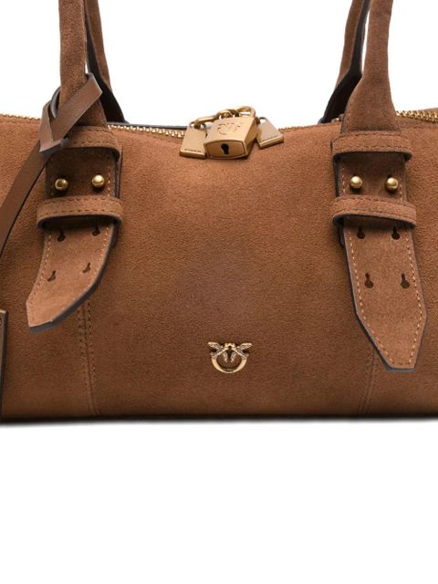 PINKO padlock suede tote bag - Brown