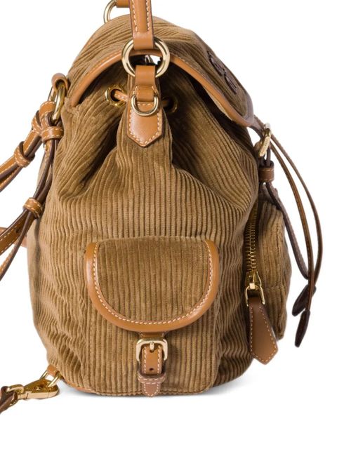 Miu Miu medium corduroy cotton backpack - Brown - zdjęcie produktu nr 2