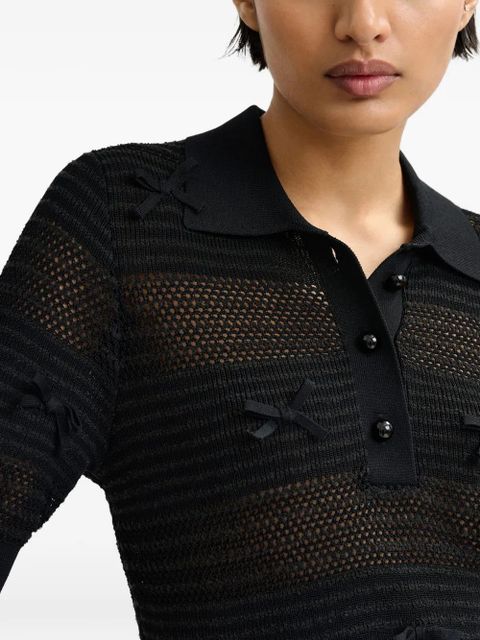 Essentiel Antwerp bow polo top - Black