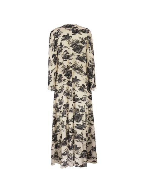 Max Mara landscape-print drawstring maxi dress - Neutrals - zdjęcie produktu nr 2
