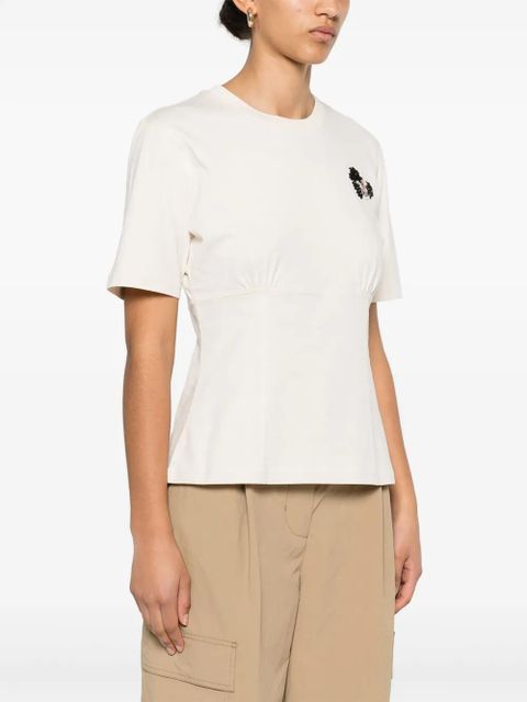 Moncler hand-beaded cotton T-shirt - Neutrals - zdjęcie produktu nr 2