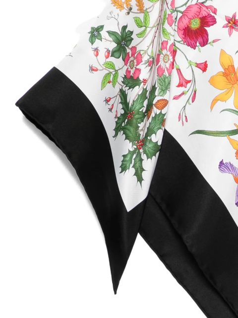 Gucci floral-print scarf - White