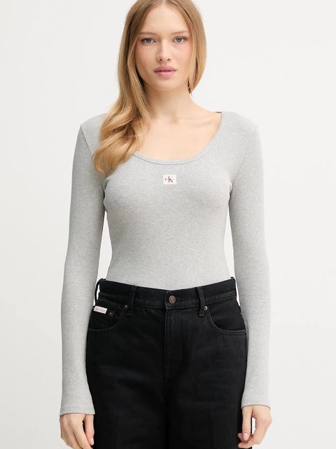 Calvin Klein Jeans longsleeve kolor szary LV047D218G - zdjęcie produktu nr 1