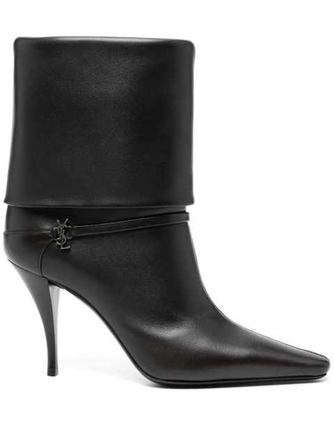 Saint Laurent 85mm folded boots - Black - zdjęcie produktu nr 1