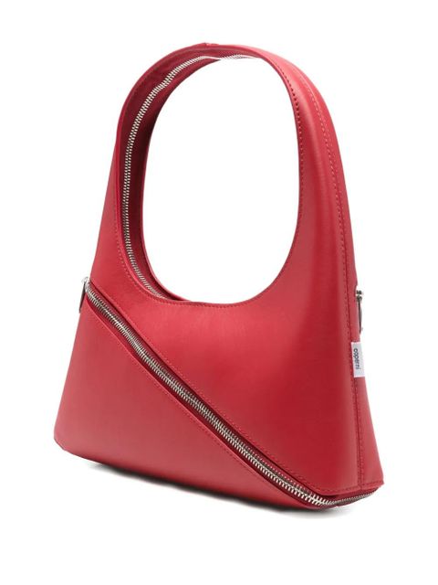 Coperni diagonal-zip leather shoulder bag - Red