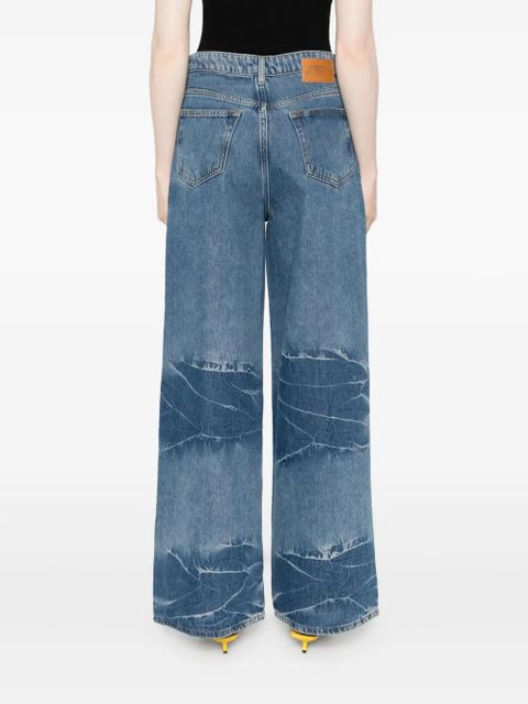 GANNI logo-patch jeans - Blue