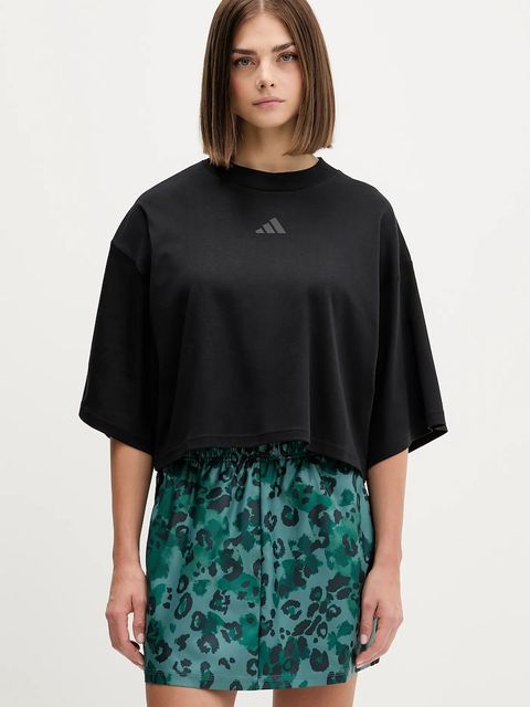 adidas t-shirt bawełniany City Escape Loose damski kolor czarny JV7112 - zdjęcie produktu nr 1