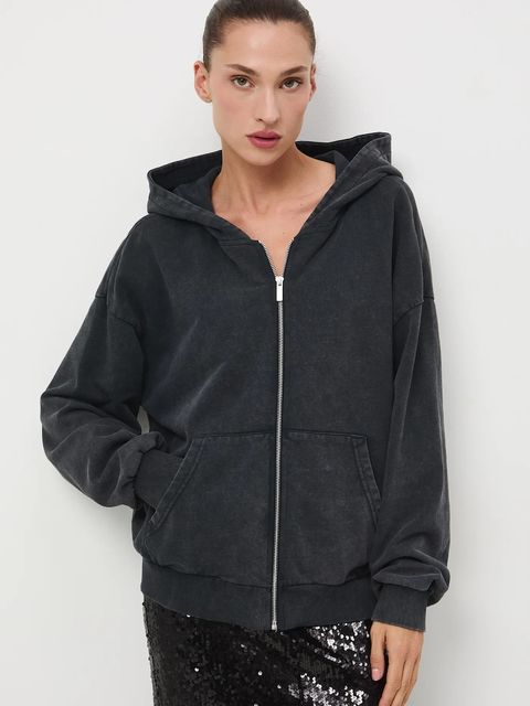 Medicine bluza bawełniana damska kolor szary z kapturem gładka