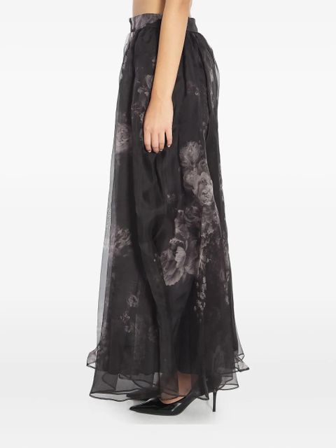 ZIMMERMANN floral-print gathered midi skirt - Black - zdjęcie produktu nr 2
