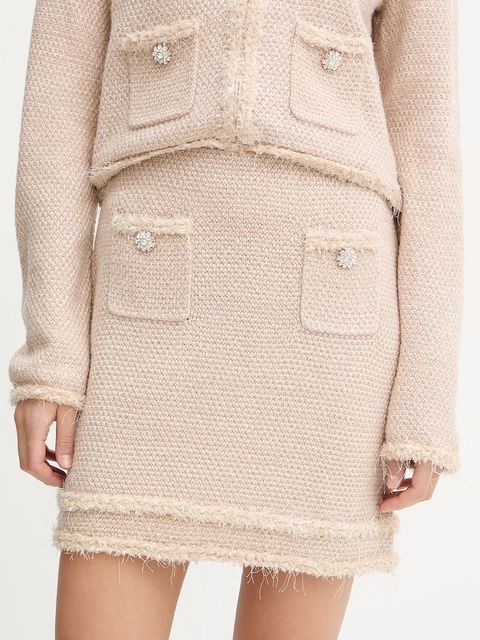 Blugirl Blumarine spódnica kolor beżowy mini rozkloszowana RF5154.MA950 - zdjęcie produktu nr 1