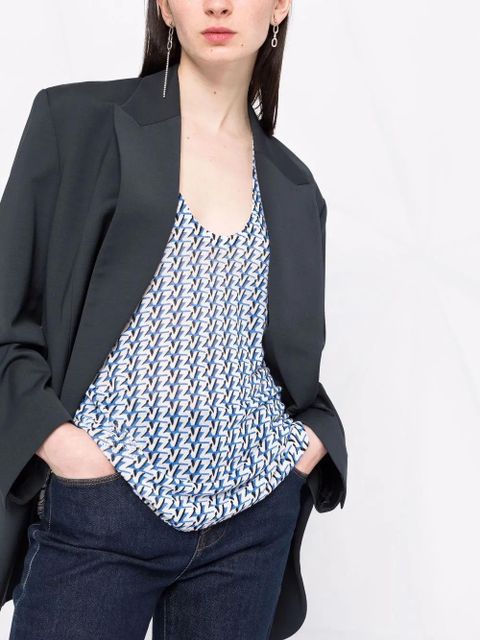 Zadig&Voltaire Lee monogram-print tank top - Blue