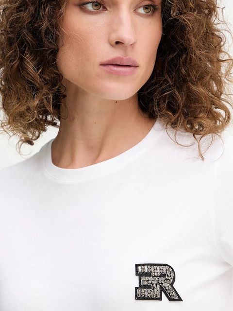 ERMANNO Firenze t-shirt bawełniany damski kolor biały 57TL010EE0