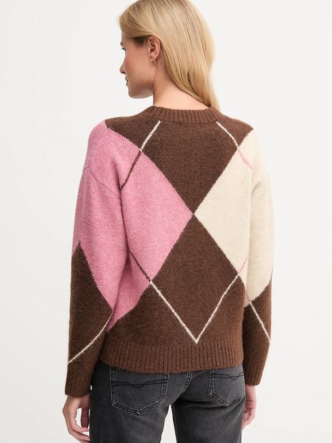 Pepe Jeans sweter z domieszką wełny damski kolor brązowy ciepły PL7000037