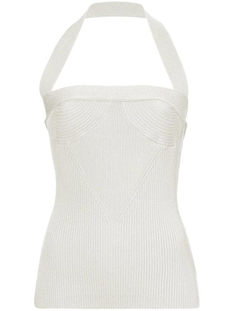 Proenza Schouler ribbed-knit halterneck knitted top - White - zdjęcie produktu nr 1