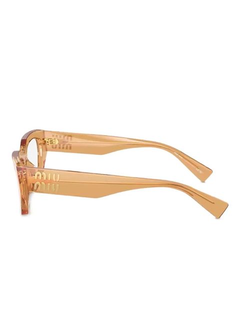 Miu Miu Eyewear geometric-frame glasses - Orange