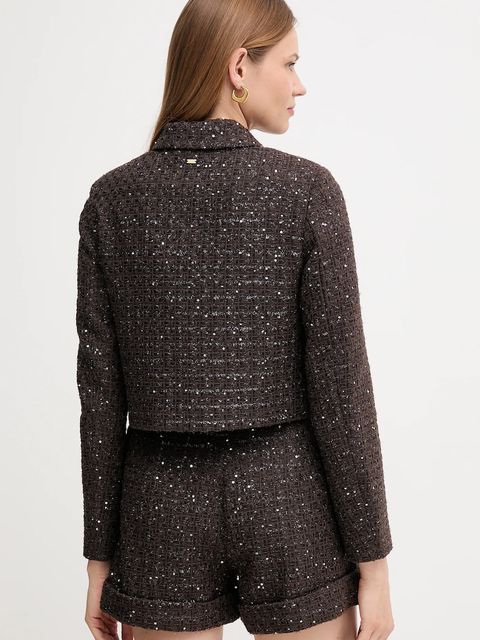 Gaudi marynarka z wełną kolor brązowy jednorzędowa gładka 521FD35003