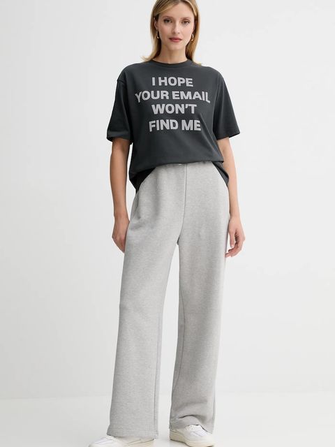 MAX&Co. spodnie dresowe bawełniane damskie kolor szary gładkie 2528786012200 - zdjęcie produktu nr 2