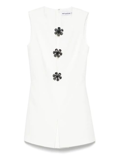 Self-Portrait brooch-detail playsuit - White - zdjęcie produktu nr 1