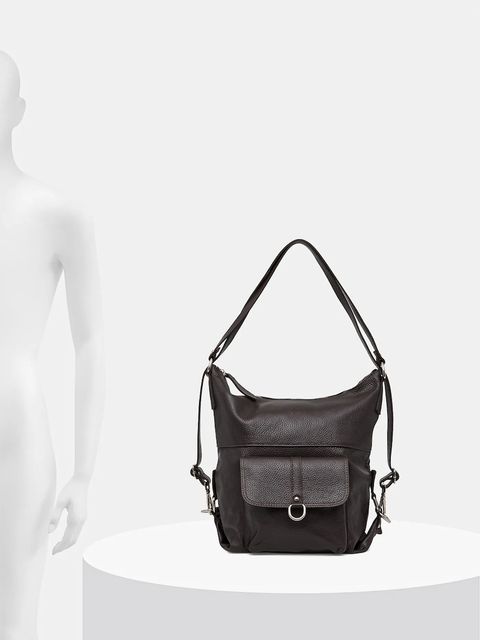 Answear.LAB plecak skórzany damski kolor brązowy duży gładki