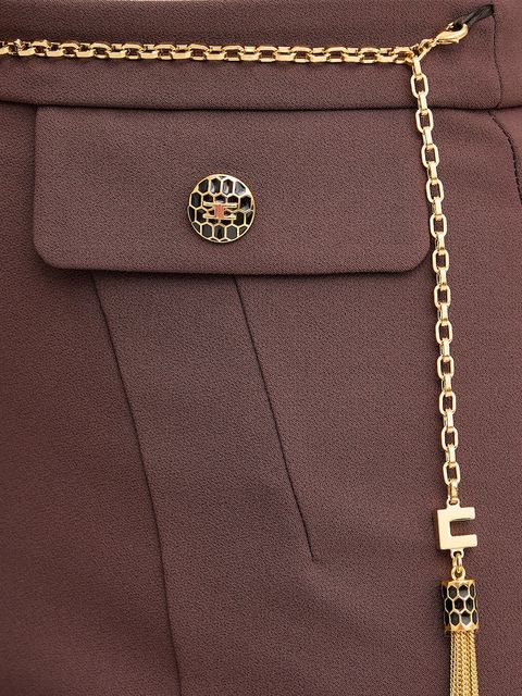 Elisabetta Franchi spódnica kolor brązowy mini prosta GO14857E2