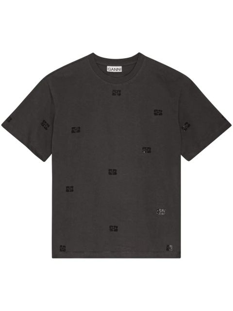 GANNI logo-embellished T-shirt - Black - zdjęcie produktu nr 1