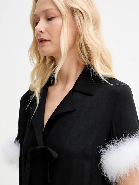 The Sleeper piżama damski kolor czarny POSP02P002F