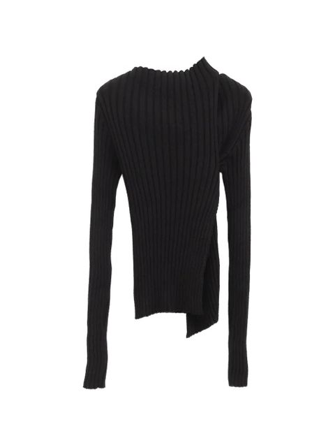 Paloma Wool no 2837 Esmolar asymmetric ribbed sweater - Black - zdjęcie produktu nr 2