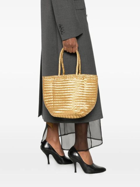 DRAGON DIFFUSION small Grace woven tote bag - Gold
