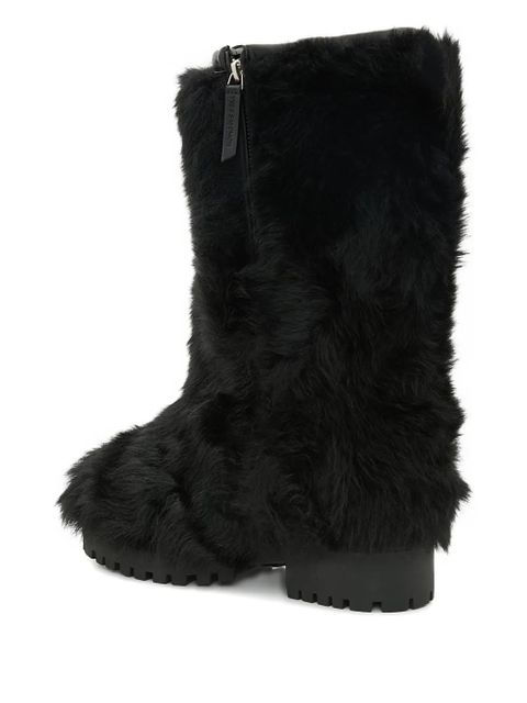 Yves Salomon shearling knee-high boots - Black