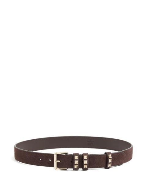 Valentino Garavani Rockstud suede belt 30 mm - Brown - zdjęcie produktu nr 1