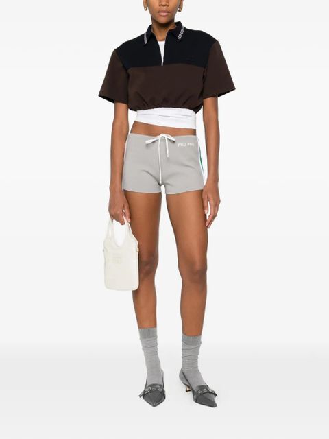 Miu Miu trim detail shorts - Grey