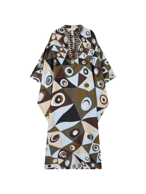 PUCCI Occhi-print silk kaftan with embroidery - Green - zdjęcie produktu nr 1