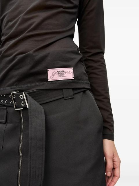 GANNI logo-patch T-shirt - Grey - zdjęcie produktu nr 2