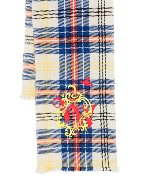 Vivienne Westwood Yak tartan-pattern scarf - Blue - zdjęcie produktu nr 2