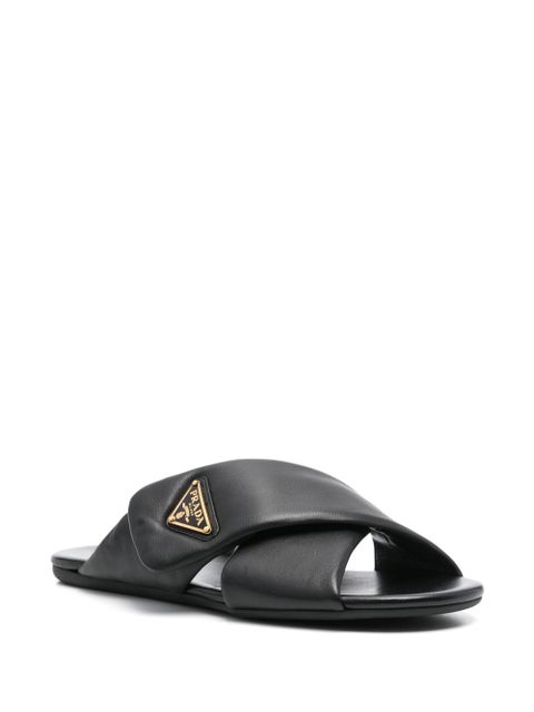 Prada Padded nappa leather slides - Black