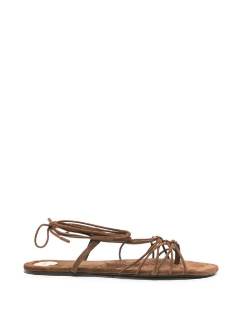Saint Laurent Babylone lace-up strappy sandals - Brown - zdjęcie produktu nr 1