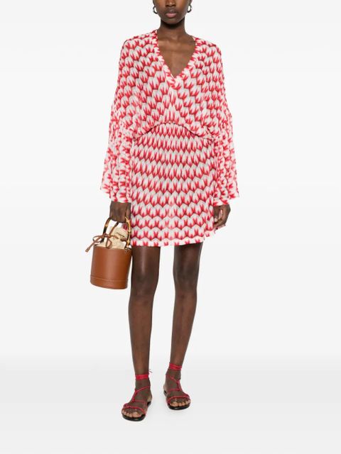 Missoni V-neck patterned beach dress - Red - zdjęcie produktu nr 2
