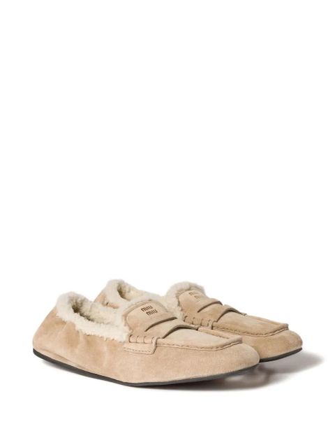 Miu Miu suedde loafers - Neutrals