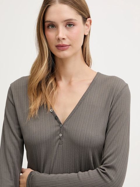 Karl Lagerfeld piżama ESSENTIAL damska kolor brązowy A3W45005