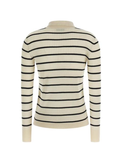 Max Mara Gitano striped ribbed polo top - Neutrals - zdjęcie produktu nr 2