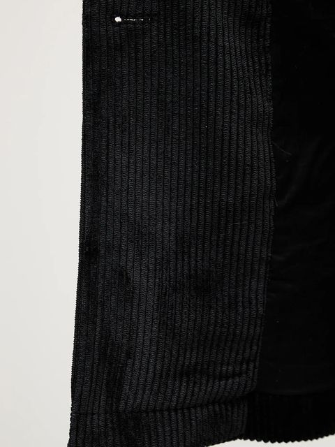 United Colors of Benetton marynarka sztruksowa kolor czarny jednorzędowa gładka 2Q5GDW03I